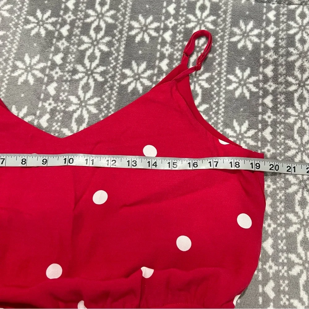 Loft Polka Dot Jumpsuit Elastic Waist‎ Pink/White Medium Summer Casual Parisian